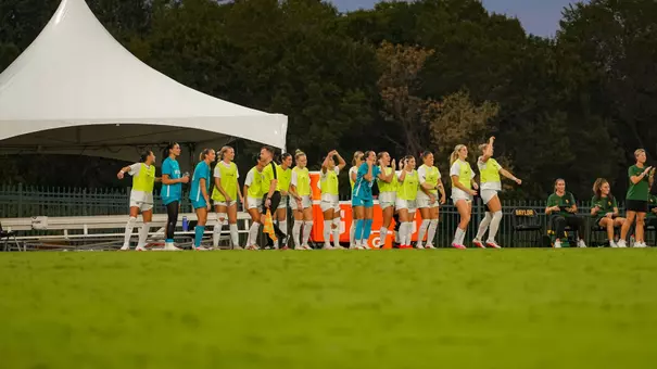 Bench celebration in Soccer's match against Oklahoma State