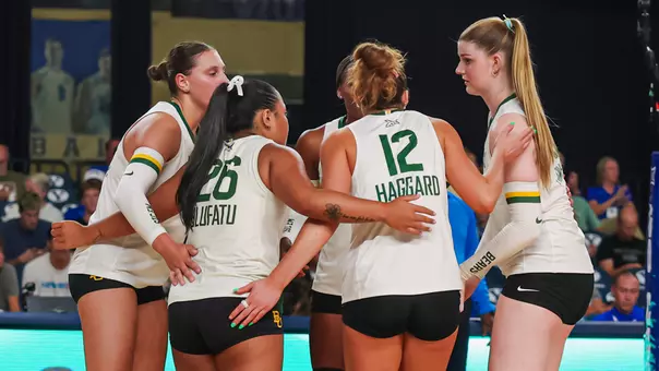 Baylor Volleyball Huddles after a Point Against No. 22 BYU in 2026