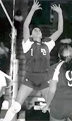 Kyleen Charlton tallied<br>42 sets and 19 digs<br>to help the Eagles<br>come from behind to<br>beat Brown, 3-1.