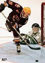 Jeff Farkas combined with<br>Mike Mottau to post<br>two goals and three<br>assists against Minnesota.