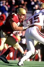 Offensive lineman Doug Brzezinski <br> one of two Eagle lineman <br> named to preseason <br> All-BIG EAST team.