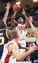 Michael Cotton's 18 points<br>could not lift Boston<br>College past Rutgers.