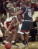 Boston College lost to Connecticut,<BR>91-78 Wednesday night.