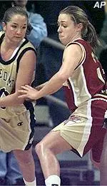 Alissa Murphy plays defense<BR>against Notre Dame<BR>Wednesday night.