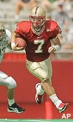 Quarterback Tim Hasselbeck<BR>and the Eagles battle<BR>Navy Saturday.