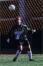 Junior goalkeeper Chris Hamblin<br>stopped four Irish shots<br>in the 1-0 loss.