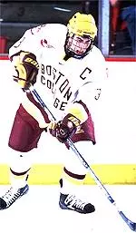 Senior Mike Mottau had one goal and one assist in BC's 3-2 win over Northeastern on Mar. 11.