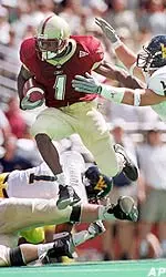 The Eagles scored on four of their five possessions in taking a 28-0 lead early in the second quarter.