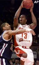Boston College's Kenny Harley shoots over Villanova's Brooks Sales during the second half of their Big East quarterfinal game Thursday.
