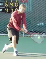 Junior Brad Anderson (pictured) teamed with junior Justin Slattery to reach the semifinals of the ITA Regional Championships
