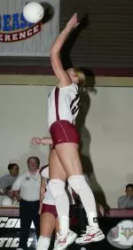 Rachel Bach recorded a double-double in her final match as an Eagle