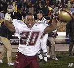 Derrick Knight celebrates BC's win over Notre Dame.