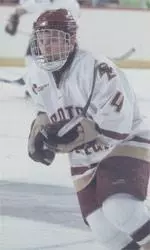 Ty Hennes, who recorded an assist on the game-winning goal against Harvard on Monday, and the Eagles will face Merrimack in a two-game set this weekend.