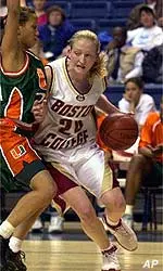 Senior Nicole Conway helped lead the Eagles to a 75-62 victory agaisnt Georgetown on Saturday afternoon. Conway finished with 20 point and eight rebounds, which included her 500th career rebound.