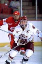 Jeff Giuliano netted a goal in the Eagles' 5-2 loss to UNH. He and fellow senior captain Ales Dolinar will be honored on Sunday in a pregame ceremony.