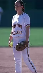 Kim Ryan tossed her third complete game shutout in as many games as she led the Eagles to a 5-0 victory in the first game of the team's doubleheader against Fairfield on Sunday.