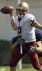 Senior Brian St. Pierre completed 14 of 28 passes for 154 yards and one touchdown Saturday.