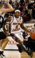 Ryan Sidney takes the ball past Providence's Tuukka Kotti during the first half.