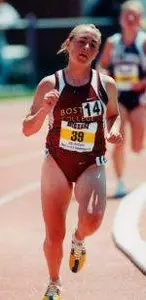 Senior Julie Spolidoro smashed the school record in the 5,000-meter run at the Terrier Invitational