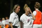 Head coach Alison Foley (left) and her Eagle squad got the game-winning goal from Sarah Rahko against Hartford.