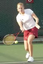 Junior Allison Ashley won her singles and doubles matches Saturday against Virginia Tech