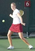 Junior Allison Ashley won, 6-3, 6-2, at No. 3 singles Sunday against American