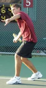 Junior Justin Slattery won both his singles and doubles matches Sunday against Rhode Island