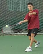 Sophomore Derrick Chou won at No. 3 doubles and No. 6 singles Sunday in BC's 6-1 win over BU
