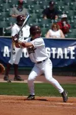 Junior Josh DiScipio had three hits Monday to extend his hitting streak to 17 games