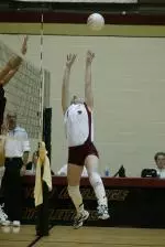 As a setter Verena Rost leads the team in assists with 525. She also leads in service aces with 25.