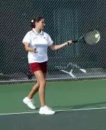 Sophomore Szilvia Szegedi defeated Dartmouth's Jayme Ahmed in three sets, 2-6, 6-4, 7-6, to open the 2004 campaign