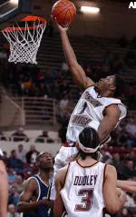 Craig Smith, who was the game high-scorer with 29 points, scores against Yale during the second half.