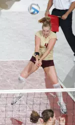 Junior Kristin Kenney led the team with 20 digs against Virginia Tech