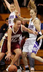 Kathrin Ress led the Eagles with an 18-point performance against Quinnipiac