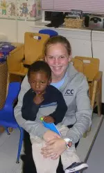 Bob Dirks stops for a picture at Franciscan Hospital