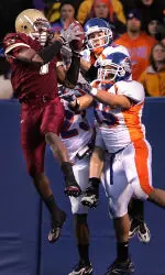 Will Blackmon catches a 52-yard pass against Boise State's Chris Barrios.