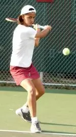 Senior Nida Waseem won at No. 2 singles for BC.