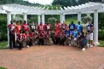 BC's Mathias Kiwanuka (94) and Will Blackmon (1) joined 22 other ACC players for a photo shoot at the annual ACC Kickoff Event.