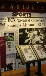 Visitors to the Hajjar Family Football Museum will be able to browse through an oversized scrapbook of newspaper clips from great games.