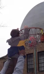 Sean Williams gives an assist at the Franciscan Children's Hospital