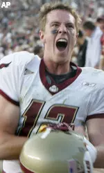 Quarterback Matt Ryan celebrates BC's 24-19 win at Florida State.