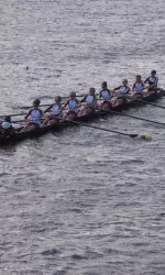The Eagles won the varsity eight race at the Foot of the Charles