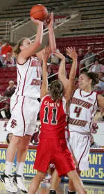 Senior Kathrin Ress reached the 1,000 point mark as she scored 21 points in the 63-34 win over Maine.