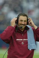 Defensive coordinator Frank Spaziani will coach the Eagles in the Meineke Car Care Bowl.