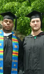 Senior offensive linemen Josh Beekman and James Marten participated in BC's commencement ceremonies Monday.