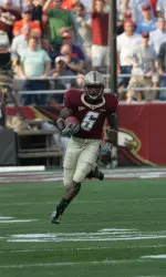 True freshman Jeff Smith leads the nation in kickoff return yardage.