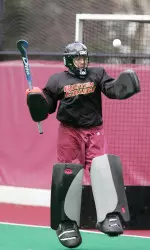 Julia Berkowitz turned away eight shots against Maryland on Saturday afternoon.