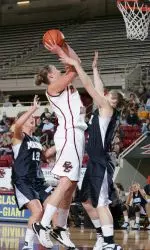 Senior Kathrin Ress notched 26 points in an 83-68 loss to Miami.
