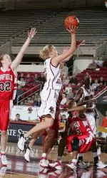 Freshman Beth Egnell had seven points and six rebounds in the 64-46 loss to NC State.