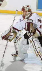 Freshman John Muse made 37 stops in Friday's 1-1 tie at UMass.